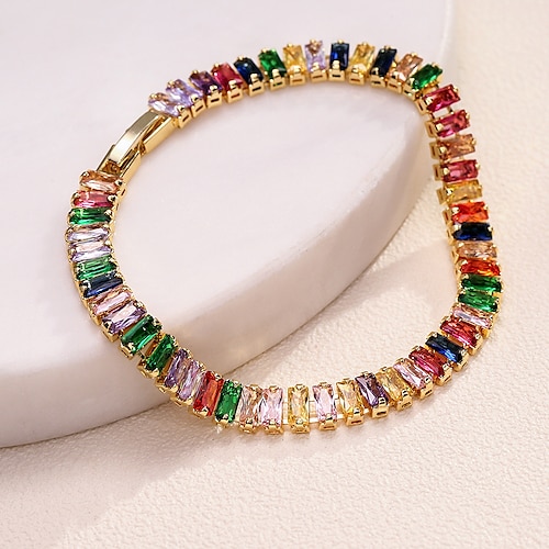 

Women's Bracelet Bangles Fancy Precious Fashion Korean Copper Bracelet Jewelry Silver / Gold / Rainbow For Party Gift