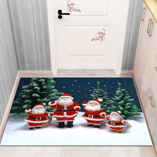 

Christmas Festive Anti Slip Area Rug Carpets Red Santa Claus Living Room Decoration Carpets Carpets Floor Mats