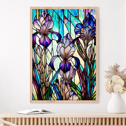 

1pc floral bricolage diamant peinture verre cristal peint iris diamant peinture artisanat maison cadeau sans cadre