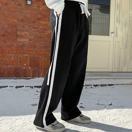 

Men's Sweatpants Joggers Straight Leg Sweatpants Pocket Drawstring Elastic Waist Color Block Comfort Breathable Casual Daily Holiday Sports Fashion Black