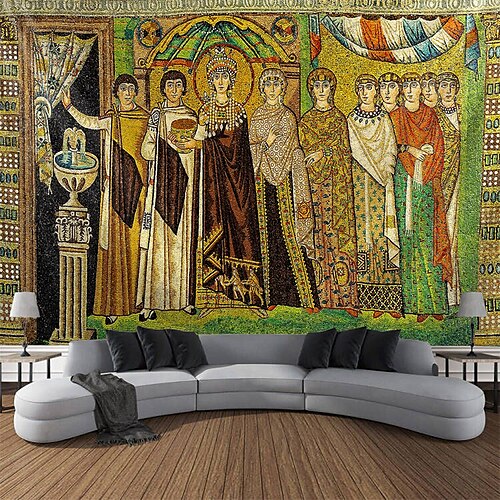 

Arte bizantina arte religiosa medieval tapeçaria suspensa arte de parede grande tapeçaria mural decoração fotografia pano de fundo cobertor cortina casa quarto decoração de sala de estar