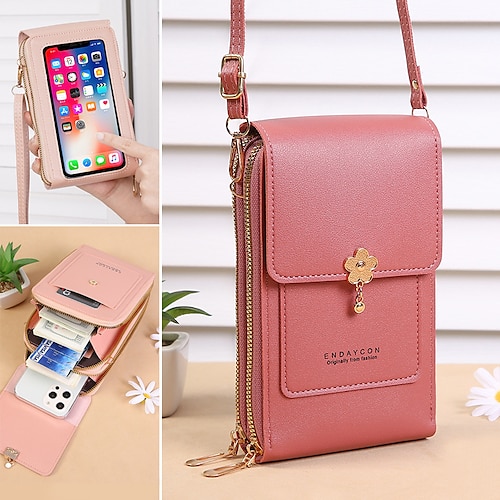 

Women Bags Soft Leather Wallets Touch Screen Cell Phone Purse Crossbody Shoulder Strap Handbag for Female Cheap Women's Bags