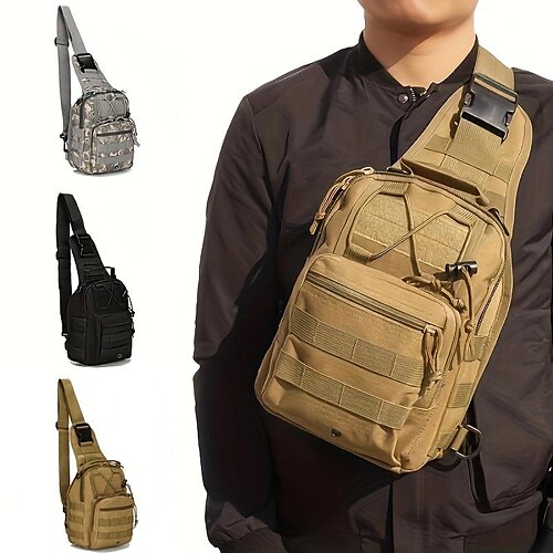 

Men Military Tactical Sling Bag Body Chest Bag Waterproof Hiking Hunting Hand Carry Bag