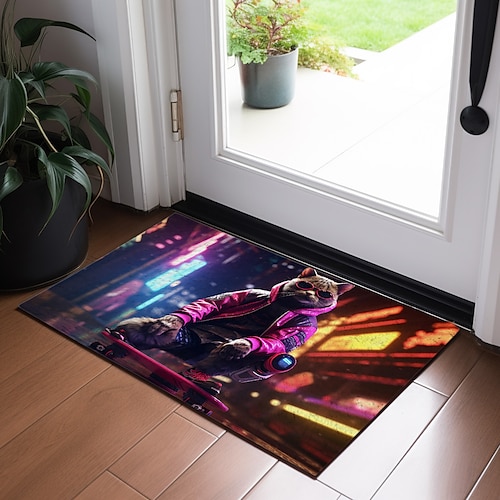 

DJ Animals Doormat Non-Slip Oil Proof Rug Indoor Outdoor Mat Bedroom Decor Bathroom Mat Entrance Rug Door Mat