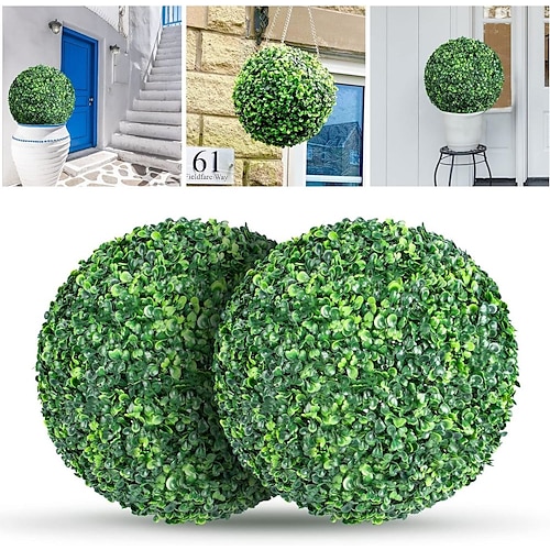 

Boules topiaires de plantes artificielles pour la décoration extérieure, sphères de jardin décoratives, boules de buis artificielles pour la porte d'entrée, le porche, la cour, le patio et le mariage.