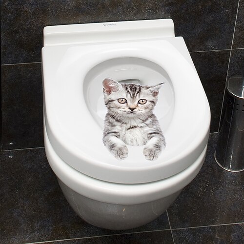 

1 Stück Simulation 3D lustiger Wandaufkleber, Kätzchen, Welpenmalerei, Kühlschrank, Toilette, Auto, DIY, dekorative Malerei.