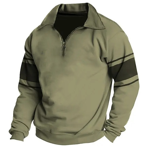 

Hombre Sudadera Sudadera con un cuarto de cremallera Blanco Verde Ejército Azul Piscina Marrón Media cremallera Bloque de color Deporte Diario Festivos Ropa de calle Básico Casual Primavera Otoño