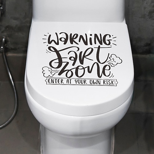 

1pcs English Slogan Toilet Seat Decoration Wall Sticker Removable Bathroom Toilet Sticker.