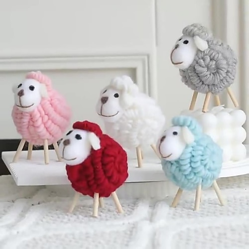 

decorações de natal feltro de lã cutucar e cutucar diy artesanal cordeiro e cordeiro decorações de natal
