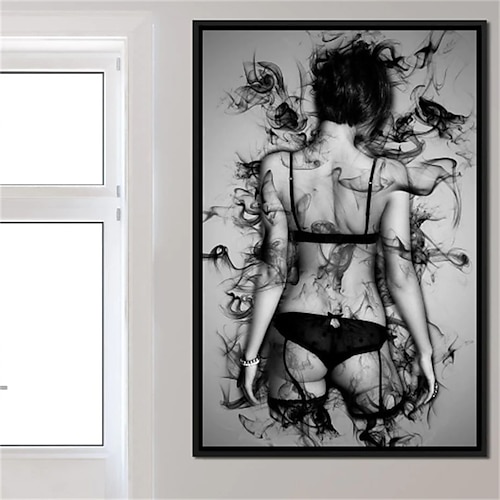 

People Wall Art Canvas The Smoke and Woman Prints and Posters Abstract Portrait Pictures Decorative Fabric Painting For Living Room Pictures No Frame