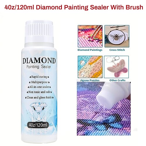 

Sellador de pintura de diamante artificial de 120ml/250ml, pegamento artístico para pintura de diamante 5d, sujeción permanente rompecabezas de pintura de diamante sellador efecto brillo