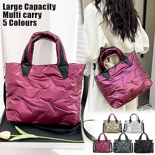 

Mulheres Sacola de Viagem Bolsa crossbody Bolsa de ombro Bolsa Hobo Bolsa de Academia Poliéster Ao ar livre Diário Viagem Ziper Grande Capacidade Leve Transporte múltiplo Côr Sólida Retalho Prata