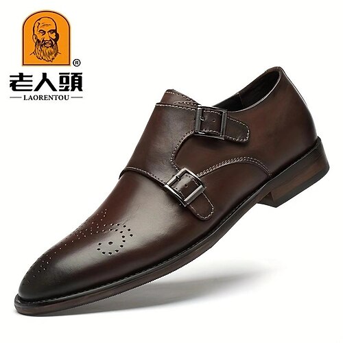 

Homens Oxfords Bullock Shoes Caminhada Casual Diário Couro Confortável Botas / Botins Mocassim Preto A Marrom A Preto Primavera Outono