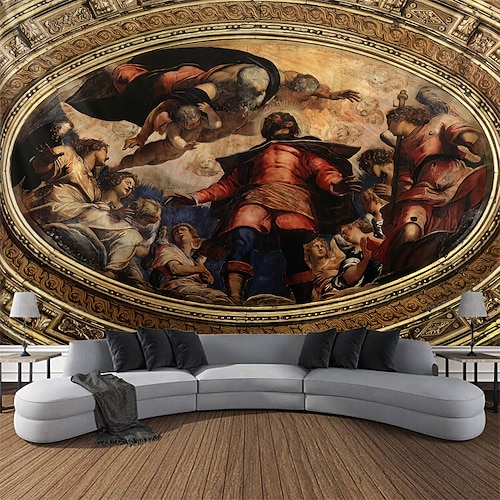 

Tintoretto pintura tapiz colgante arte de la pared tapiz grande decoración mural fotografía telón de fondo manta cortina hogar dormitorio sala de estar decoración