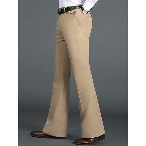 

Hombre pantalones de traje Pantalones acampanados Pantalones Pantalones de traje Botón Bolsillo Plano Comodidad Transpirable Exterior Diario Noche Moda Casual Negro Caqui