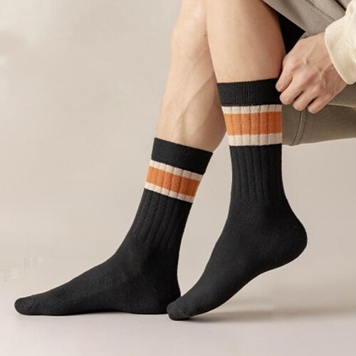 

2 paires de chaussettes pour hommes, automne et hiver, pour la chaleur et le confort, chaussettes à tube moyen, chaussettes à tube long, chaussettes de sport