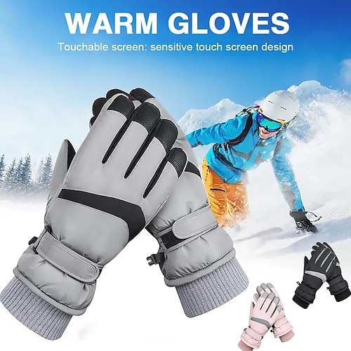 

Gants de ski unisexes, 1 paire, pour garder au chaud en hiver, coupe-vent, imperméables et antidérapants, pour l'équitation sur écran tactile gants de cyclisme