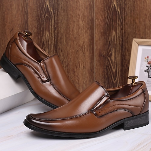 

Herren Loafer Slip On Kleid Müßiggänger Übergrössen Leder-Loafer Wanderschuhe Geschäftlich Brautkleider schlicht Weihnachten Täglich Büro Karriere PU Körpergröße erhöhen Halbschuhe Schwarz A