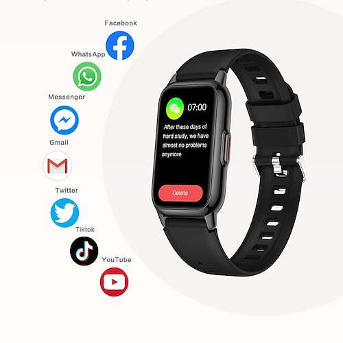 

696 FIT8 Montre intelligente 1.47 pouce Smartwatch Montre Connectée Bluetooth Podomètre Rappel d'Appel Moniteur d'Activité Compatible avec Android iOS Femme Hommes Longue Veille Imperméable Rappel de