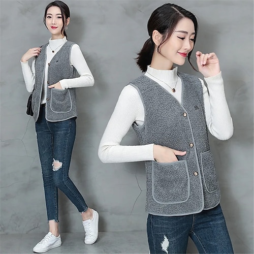 

Intelligent Electric Heating Waistcoat For Women 5 Parts Heating Women's Heated Vest Female USB Size L-5xl Polar Fleece 3 Colors