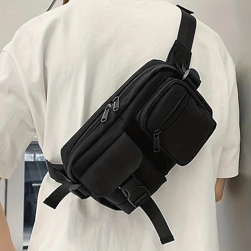 

Hombre Bolso bandolera Bolsa de hombro Bolsa Bandolera Nailon Exterior Diario Festivos Cremallera Gran Capacidad Ligero Duradero Color sólido Negro Blanco