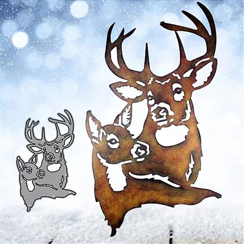 

Create Beautiful Crafts with Metal Christmas Deer Cutting Dies - Perfect for Card Making, Scrapbooking, Stamping More!