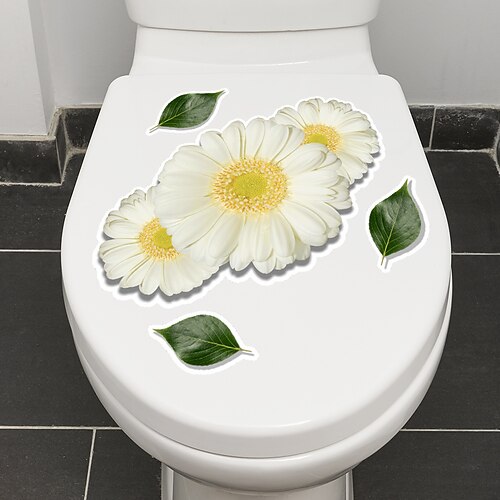 

1pcs Flower Toilet Stickers Toilet Decoration Self-Adhesive Pvc Stickers Toilet Decoration Toilet Stickers Custom.