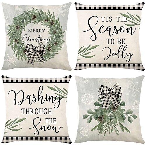 

Housse de coussin de noël, taie d'oreiller transfrontalière amazon, pour la maison, le canapé, le salon, les vacances, décoration