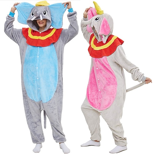 

Adulto Pijamas Kigurumi Vestimenta Nocturna Pijamas de una pieza Elefante Animal Pijamas de una pieza Estilo lindo Forro polar Cosplay por Hombre Mujer Navidad Ropa de Noche de los Animales Dibujos