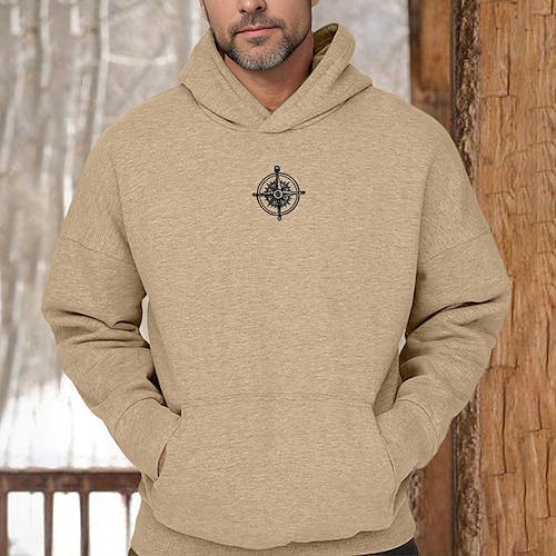 

Men's Hoodie Black Blue Khaki Gray Hooded Plain Pocket Embroidery Sports Outdoor Daily Holiday Streetwear Cool Casual Spring Fall Clothing Apparel Hoodies Sweatshirts