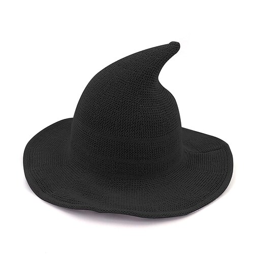 

Chapeau de sorcière d'halloween pour femmes, bonnet tricoté en laine pour fête, mascarade, accessoire de costume de cosplay, quotidien