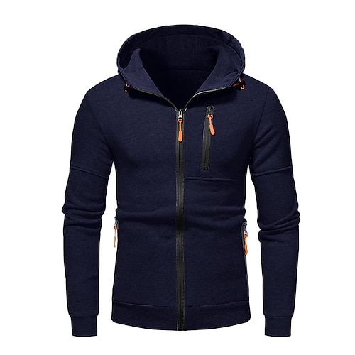 

Homme Sweat à capuche Sweat à capuche zippé Blanche Vert Véronèse Rouge bleu marine Capuche Plein Poche Sport Loisir du quotidien Vacances Vêtement de rue Frais Décontractées Printemps Automne