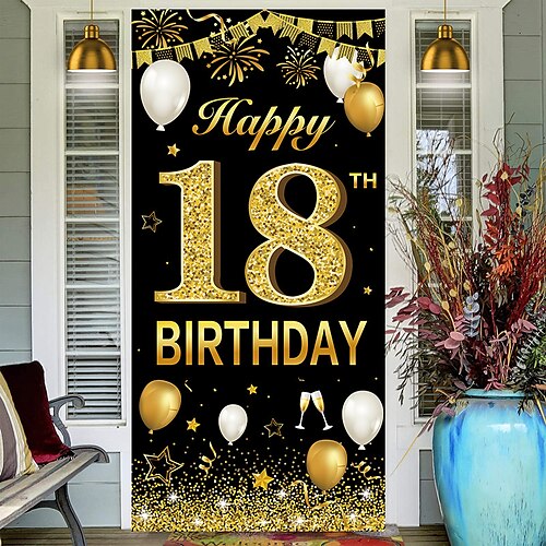 

Lienzo artístico de pared con impresiones y carteles de feliz 18 cumpleaños, imágenes decorativas de tela, pintura para cuadros de salón sin marco