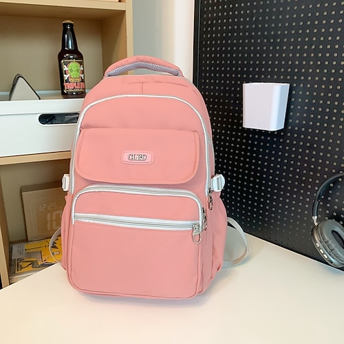 

Damen Rucksack Schultasche Schulanfang Täglich Geometrische Muster Nylon Hohe Kapazität Reißverschluss Schwarz Rosa Purpur