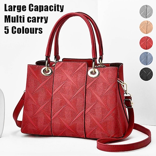 

Femme Sac à main Sac bandoulière Sac d'épaule Sac Boston faux cuir Noël Achats du quotidien Fermeture Grande Capacité Etanche Durable Couleur unie Mosaïque Noir Rouge Bleu