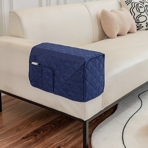 

2 fundas para reposabrazos de sillas y sofás, fundas para reposabrazos de sofá con bolsillo lateral, protector antideslizante para muebles, fundas lavables para reposabrazos