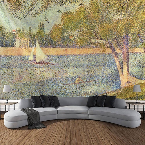 

George Seurat peinture suspendus tapisserie mur art grande tapisserie murale décor photographie toile de fond couverture rideau maison chambre salon décoration