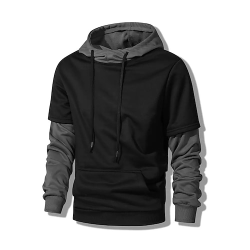 

Herren Hoodie Sweatshirt Kapuze Schwarz Mit Kapuze Farbblock Patchwork Tasche Sport Natur Täglich Festtage Strassenmode Cool Brautkleider schlicht Frühling Herbst Bekleidung Kapuzenpullover