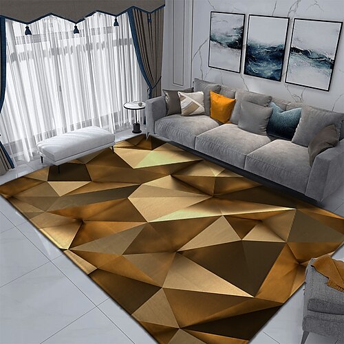 

Geometrischer 3D-Teppich für Wohnzimmer, rutschfeste Bodenmatte, Nachttisch, Wohnzimmer, Schlafzimmer, drinnen und draußen