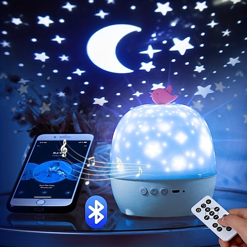 

Creative Star Projection Lamp Led Romantic Fantasy Rotating Night Light Bluetooths Speaker Valentine's Day Children's Birthday Gift