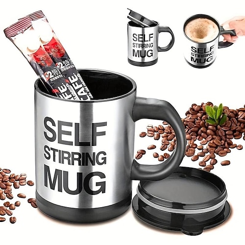 

Self Stirring Mug, Automatic Coffee Cup, Automatic Stirring Milk Coffee Cup, Lazy Stirring Cup, Automatic Self Mixing Water Cups, Teacups, For Chocolate, Milk Travel Accessories, Summer Drinkware,