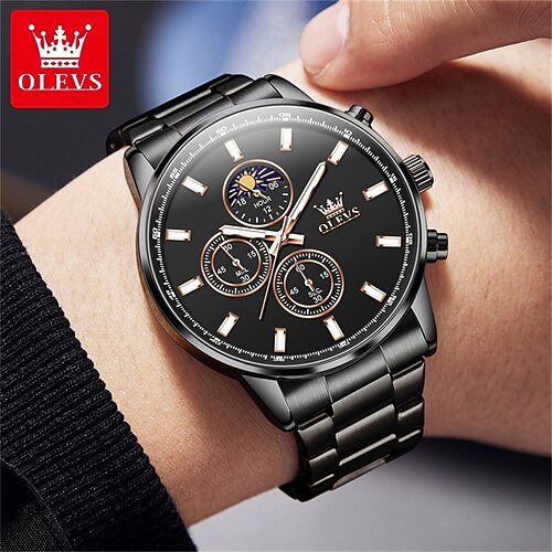 

Neue Herrenuhren der Marke Olevs, leuchtende Kalenderwochenanzeige, Chronograph, Multifunktions-Quarzuhr, wasserdichte Sport-Herrenuhren