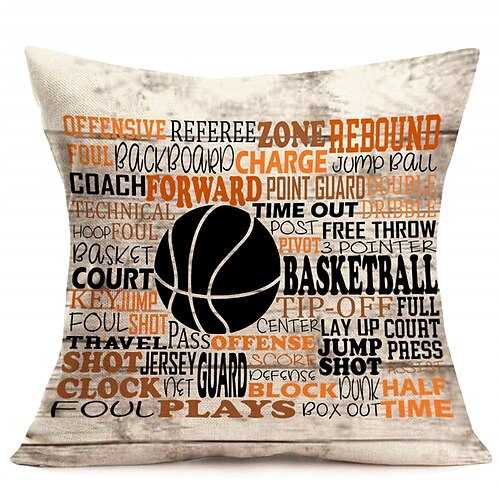 

Basketball-Kissen, dekorative Wurfkissen, 1 Stück, weicher, quadratischer Kissenbezug, Kissenbezug für Schlafzimmer, Wohnzimmer, Sofa, Couch, Stuhl