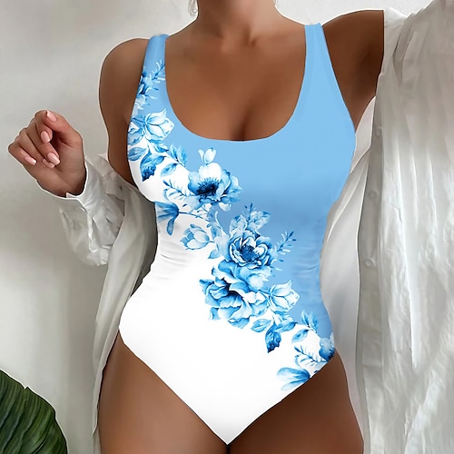 

Maillots de Bain Une pièce Maillot de bain Femme Imprimé Floral Normal Body Maillots de bain Sportif Tenues de plage Eté