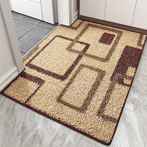 

Getufteter geometrischer brauner Teppich im Bohemian-Stil für die Küche, waschbarer moderner geometrischer weicher Teppich für den Innenbereich, rutschfester Teppich für Badezimmer und Schlafzimmer