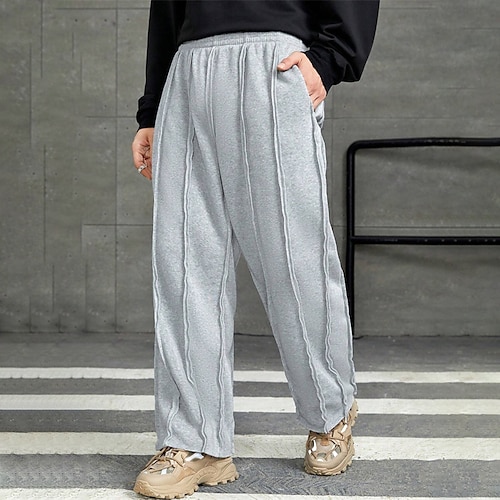 

Men's Sweatpants Joggers Wide Leg Sweatpants Pocket Elastic Waist Elastic Cuff Plain Comfort Breathable Casual Daily Holiday Sports Fashion Gray