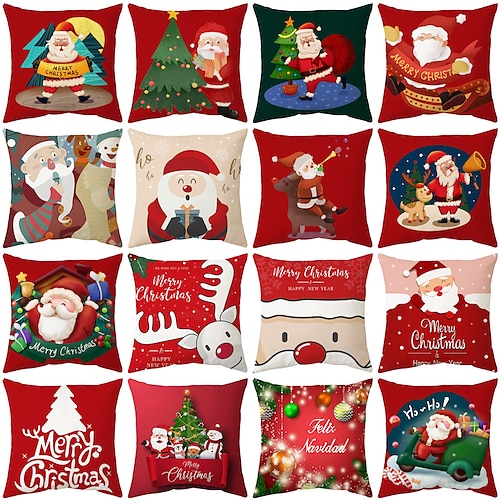 

Natal 1pc decorativo lance travesseiros natal santa lance travesseiro capas fronha macia para o quarto sala de estar sofá cadeira banco