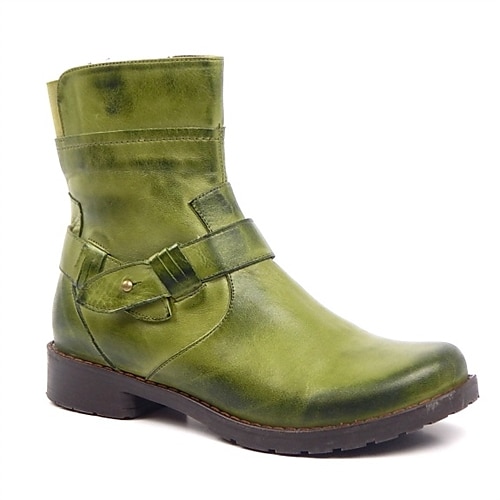 

Hombre Botas Botas de ciclista Botas de Moto Retro Zapatos de Paseo Casual Diario Cuero Cómodo Botines / Hasta el Tobillo Mocasín Verde Oscuro Primavera Otoño