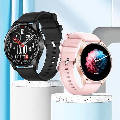 

montre intelligente écran rond entièrement tactile appelant moniteur de fréquence cardiaque moniteur de pression artérielle moniteur de sommeil podomètre météo montre de sport étanche compatible avec