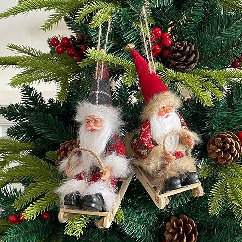 

Meia stuffers para crianças trenó papai noel boneca figura adicionar atmosfera festiva árvore de natal pingente desktop decoração de natal feliz natal decorações